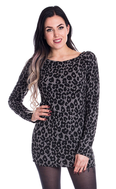 VESTIDO DE LEOPARDO GRIS